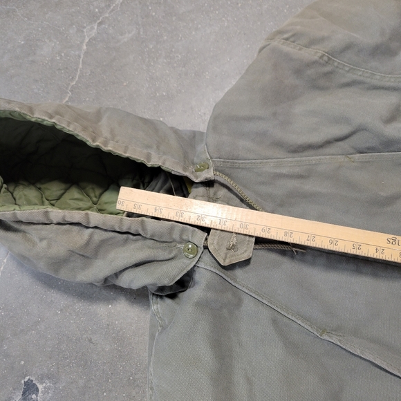 Vintage 1980s Military Hooded Jacket / mens xl Jacket / US Army Green marks work - Picture 2 of 10